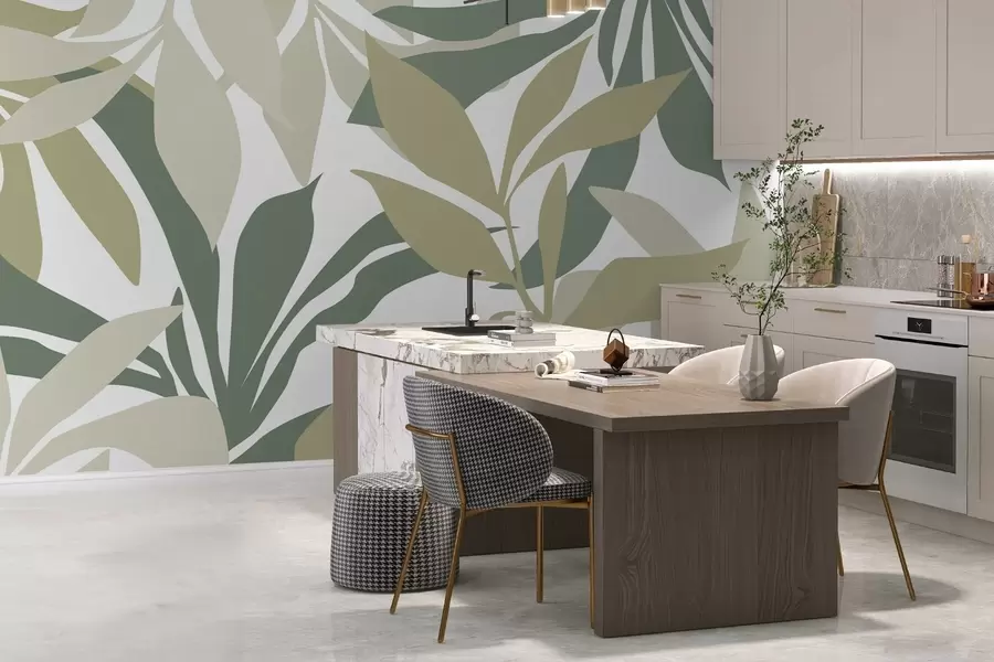 wall murals Апстрактно лишће w05136v1