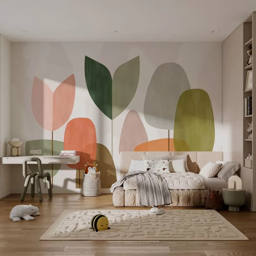wall murals апстрактно дрвеће у наивном стилу w05059