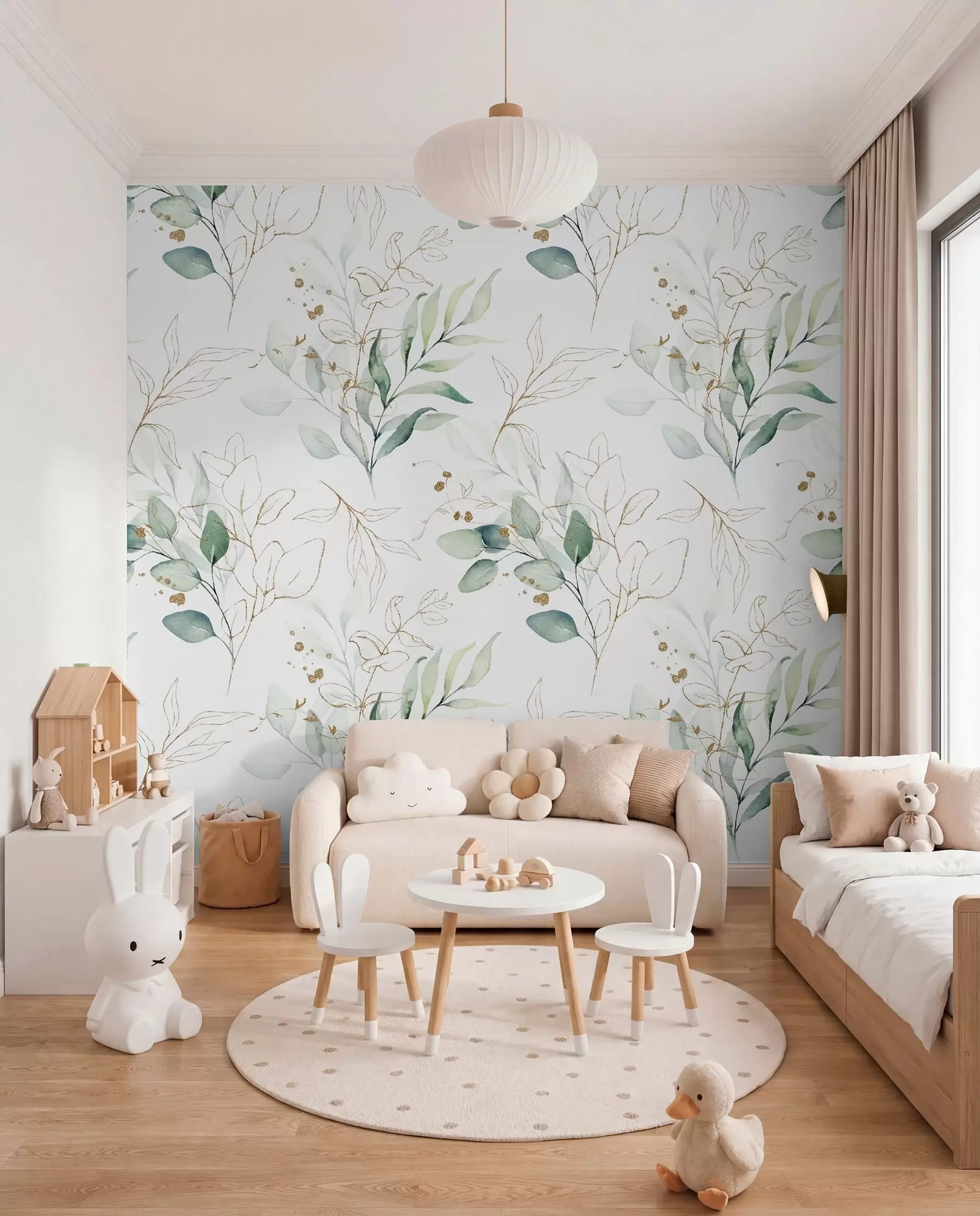 wall murals Zelene grančice i tanke linije u71464