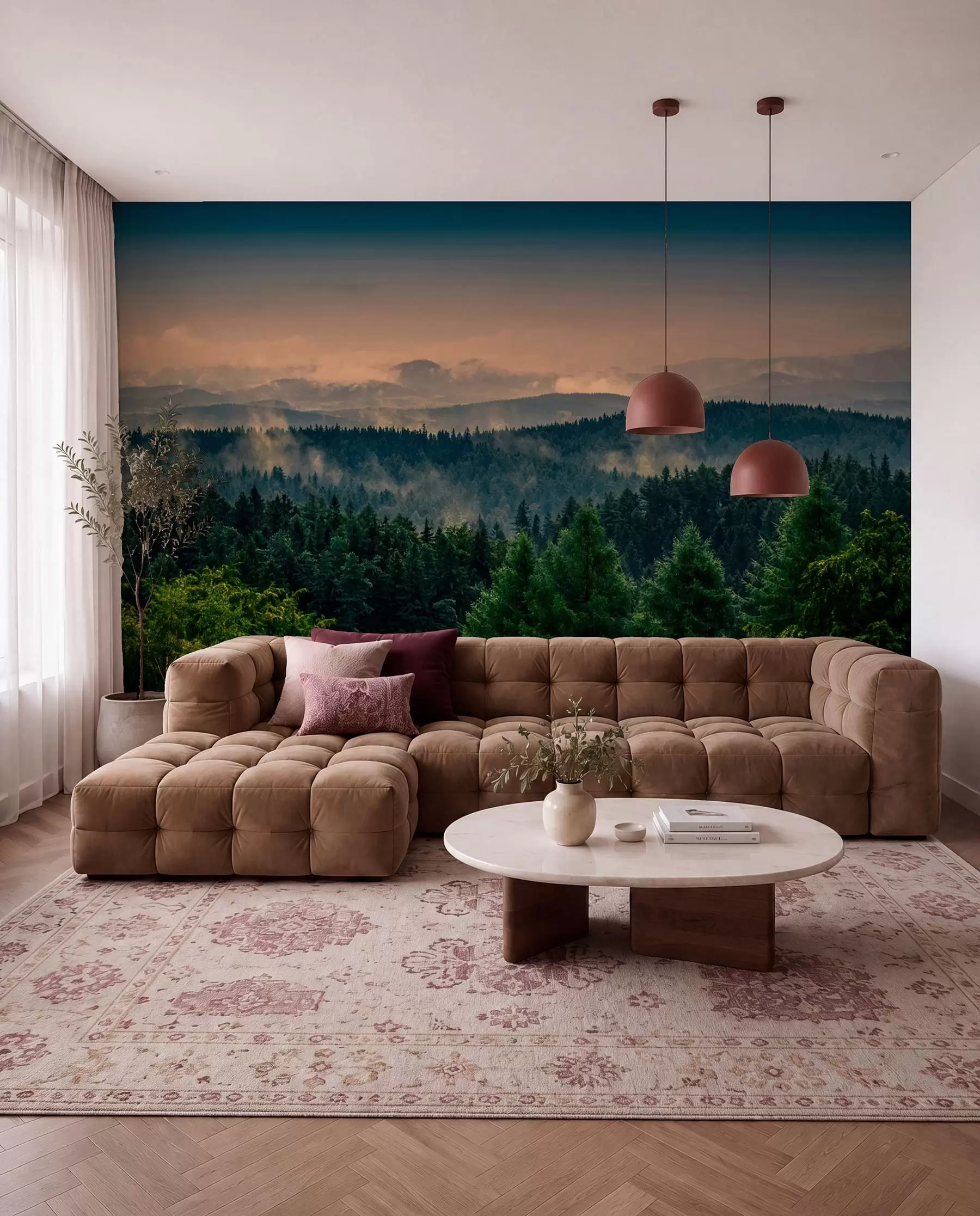 wall murals Дрвеће дрвећа у магли u72174