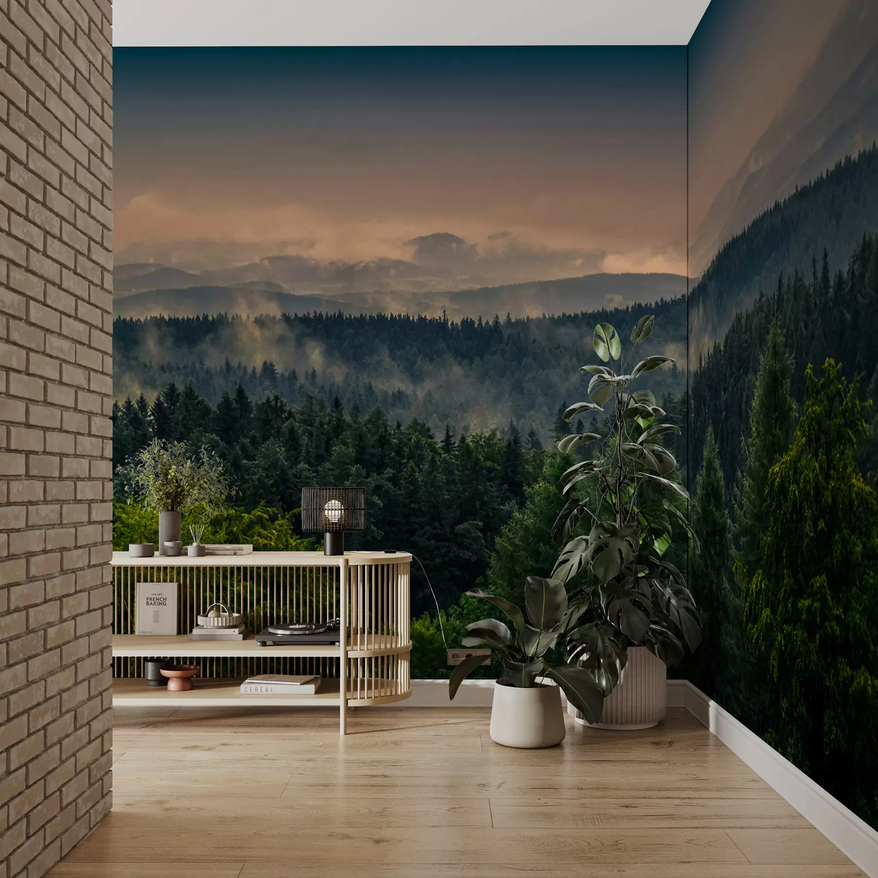 wall murals Дрвеће дрвећа у магли u72174