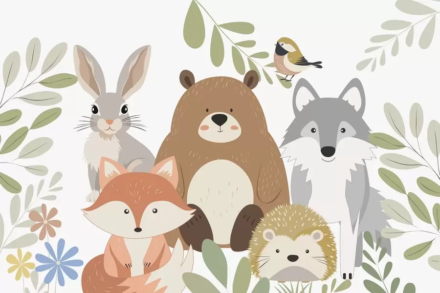 wall murals Слатке шумске животиње w05165