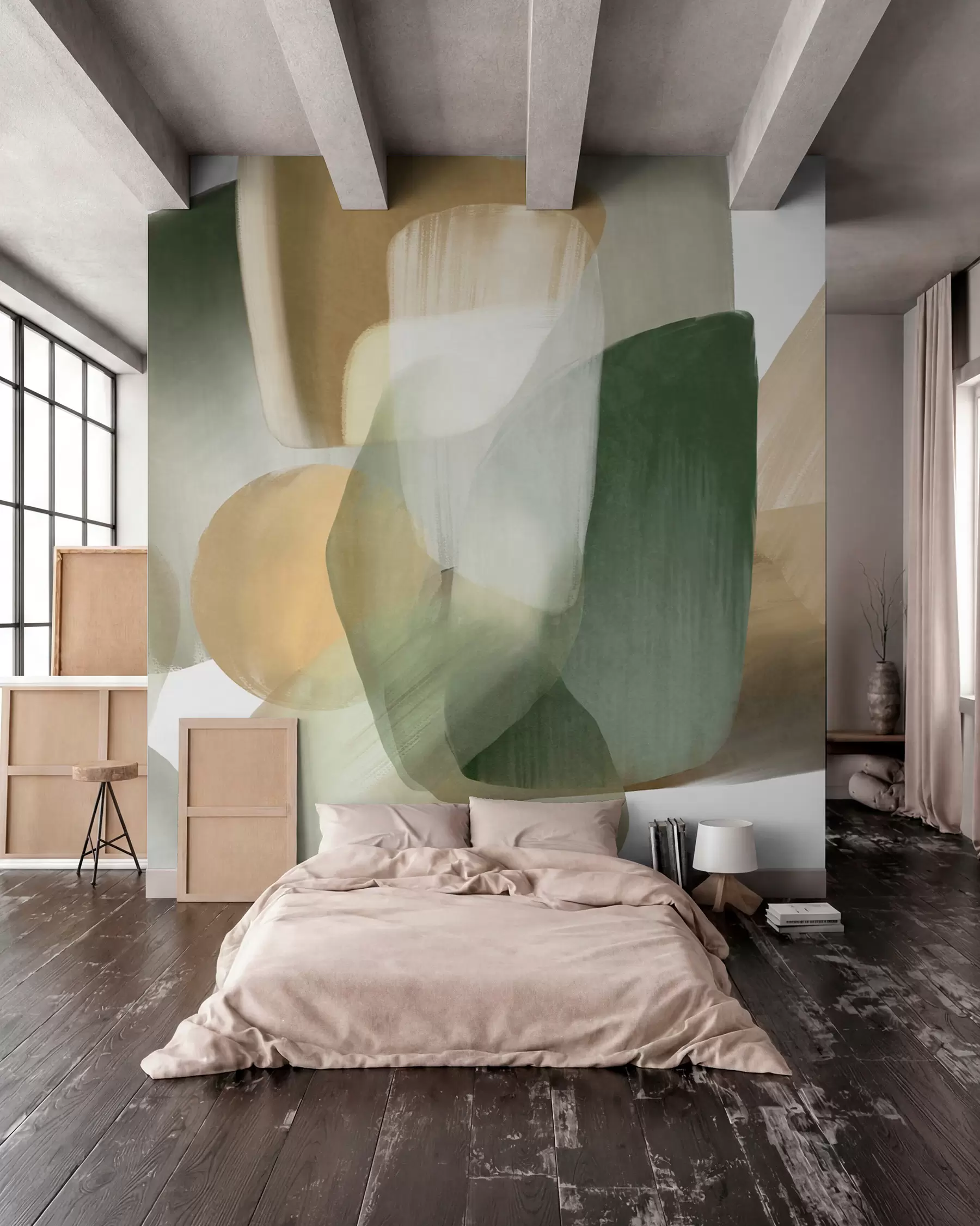wall murals Preklopljeni maslinasti oblici w09642