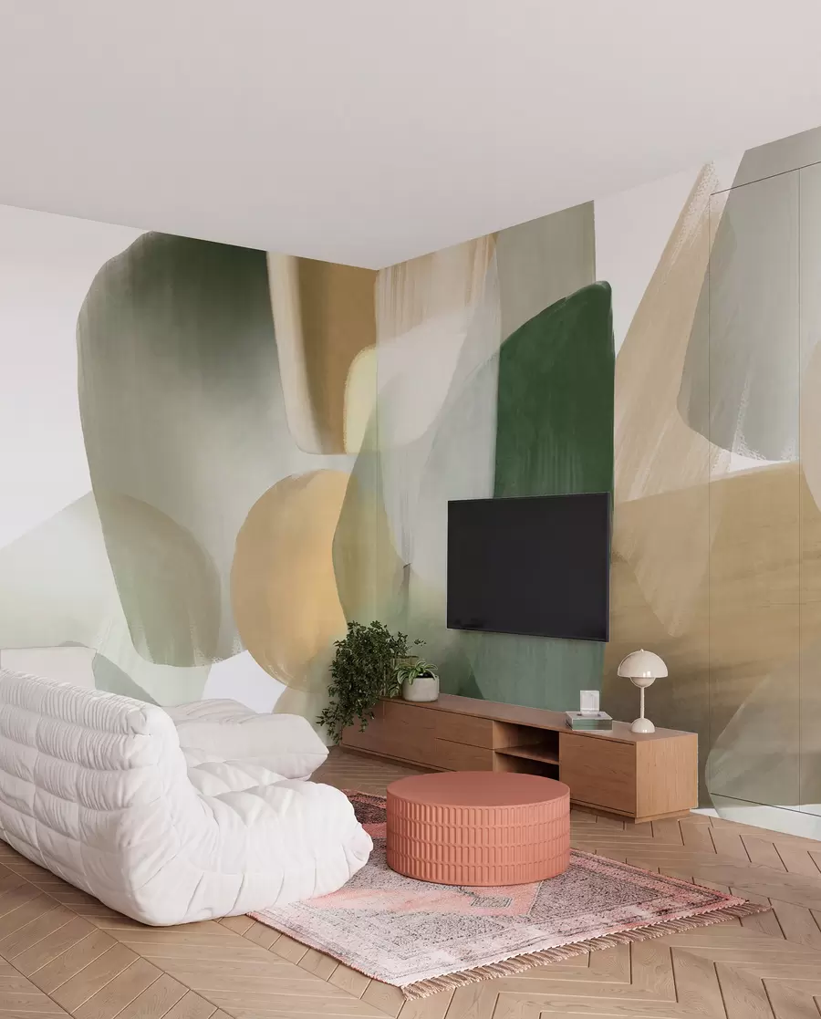 wall murals Preklopljeni maslinasti oblici w09642