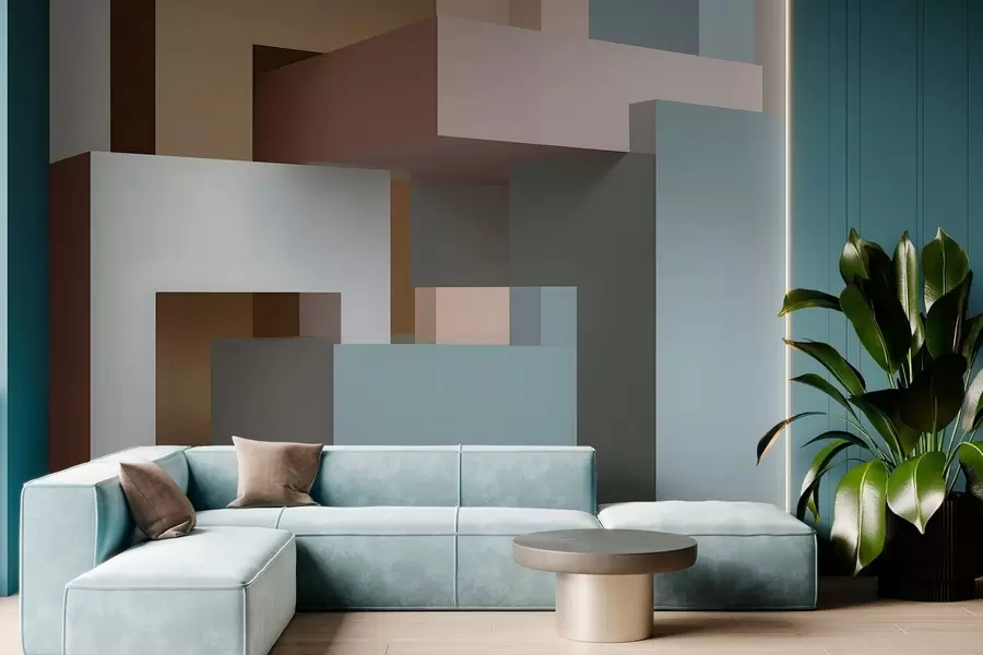 wall murals апстрактна геометрија у 3Д стилу w05065