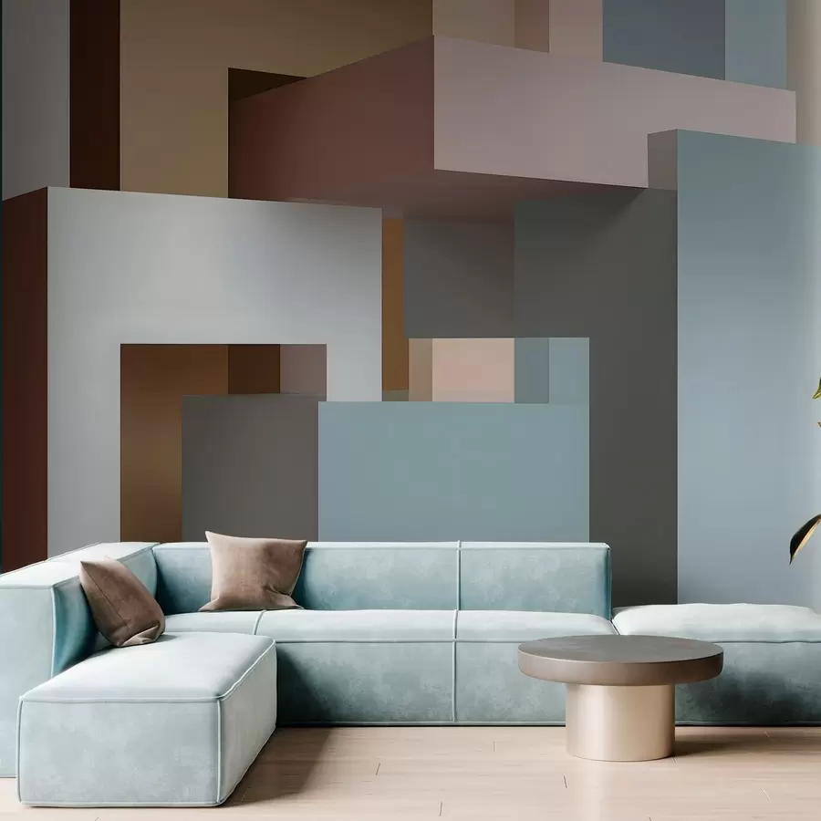 wall murals апстрактна геометрија у 3Д стилу w05065