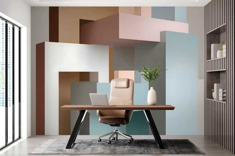 wall murals апстрактна геометрија у 3Д стилу w05065