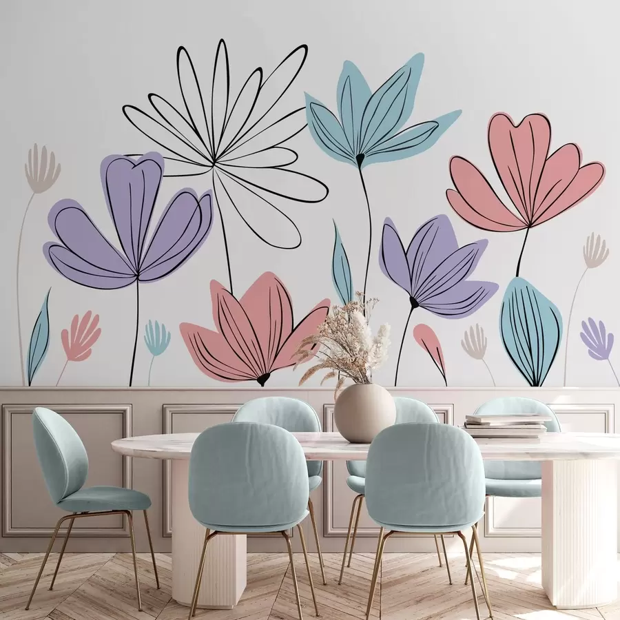 wall murals Апстрактно цвеће w05191v2