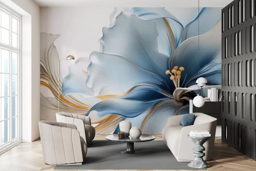 wall murals Нежни плави велики цвет w05006