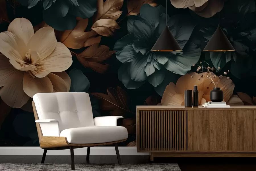 wall murals Тамна цветна башта w05007