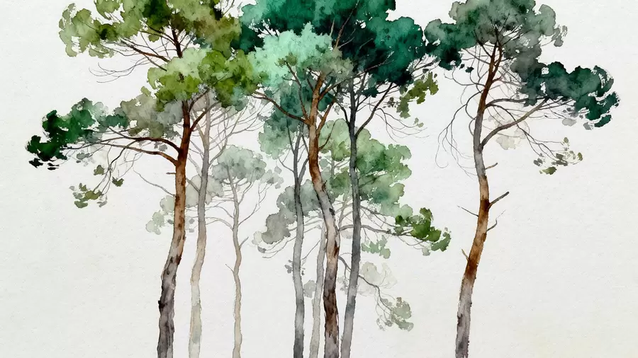 wall murals Офарбани борови w05173