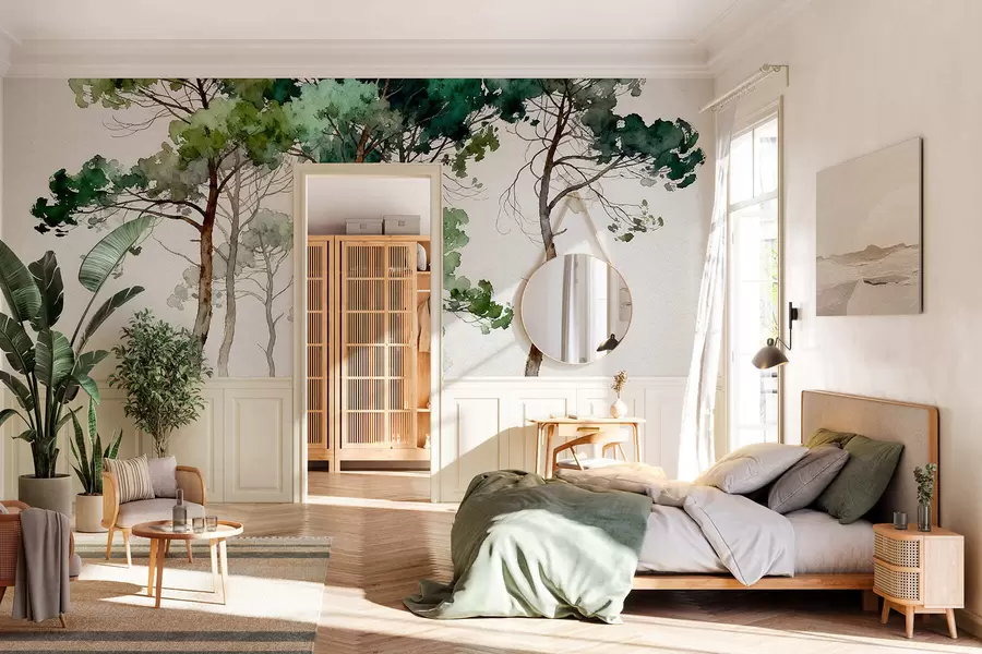 wall murals Офарбани борови w05173