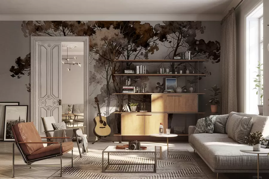 wall murals Офарбани борови w05173v1