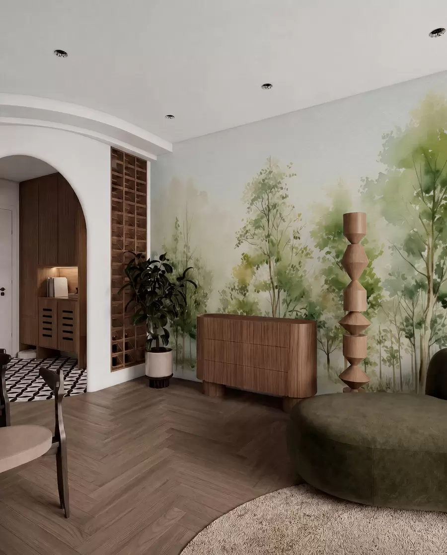 wall murals Krošnje u akvarelu w05180