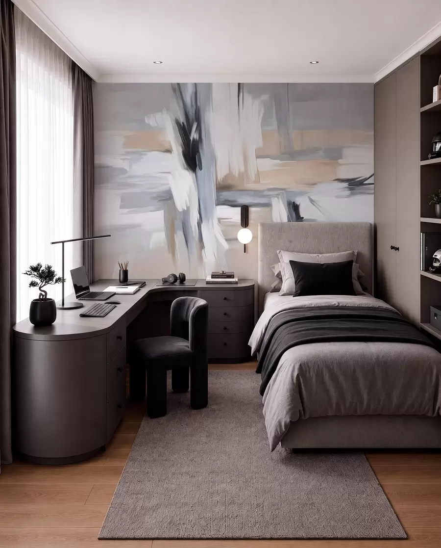 wall murals Potezi u neutralnim tonovima w09651
