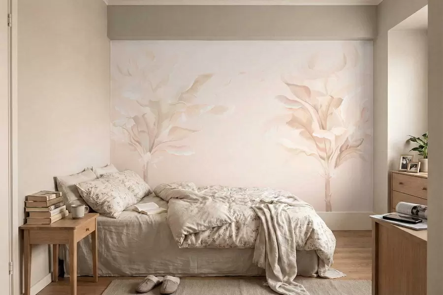 wall murals Прозрачне декоративне биљке у топлим кремастим тоновима w05126