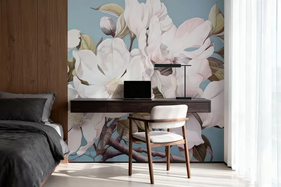 wall murals Бујно цвеће на грани дрвета w05178