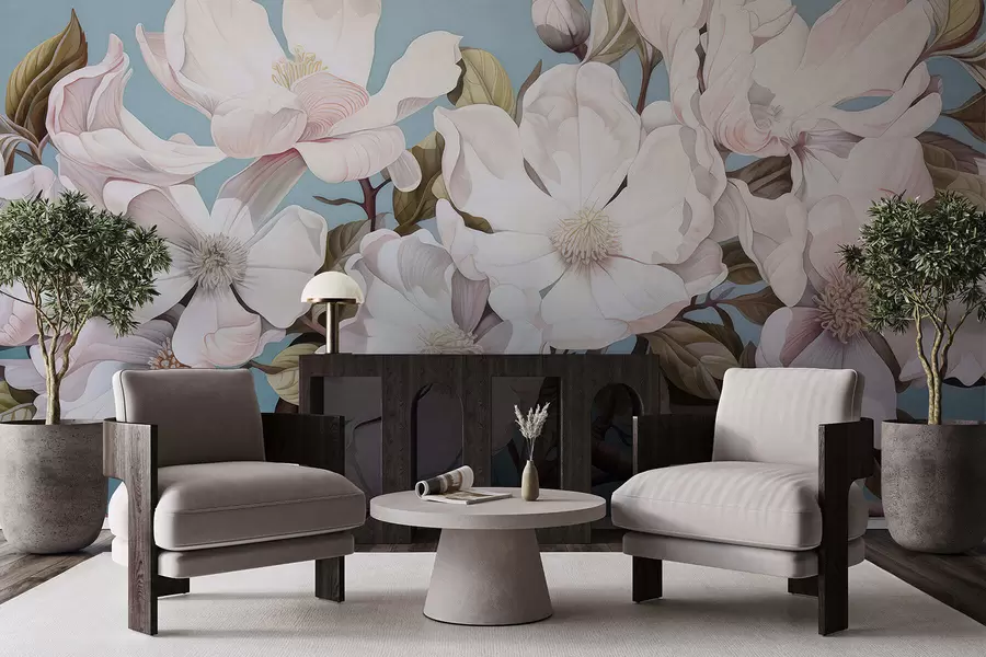 wall murals Бујно цвеће на грани дрвета w05178