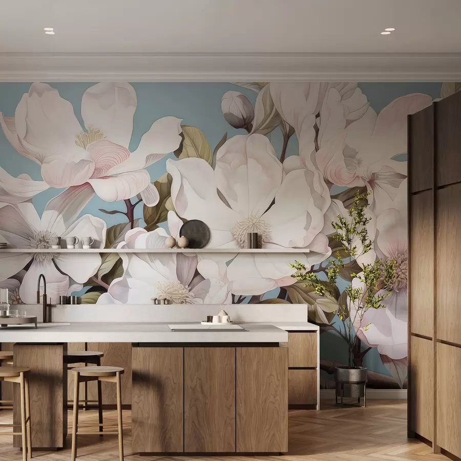 wall murals Бујно цвеће на грани дрвета w05178