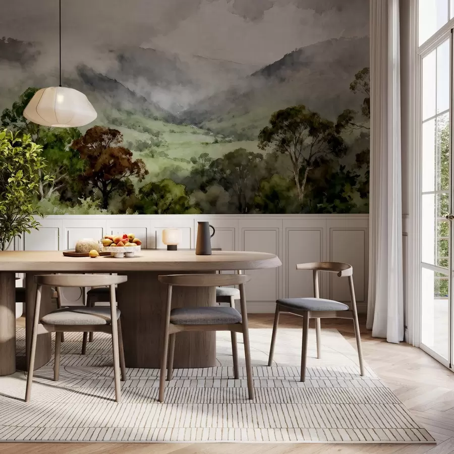 wall murals Насликан пејзаж у магли w05185