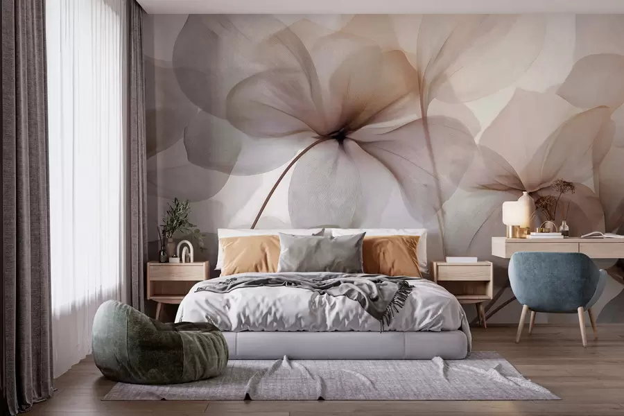 wall murals полупровидни цветови са жилама w05070