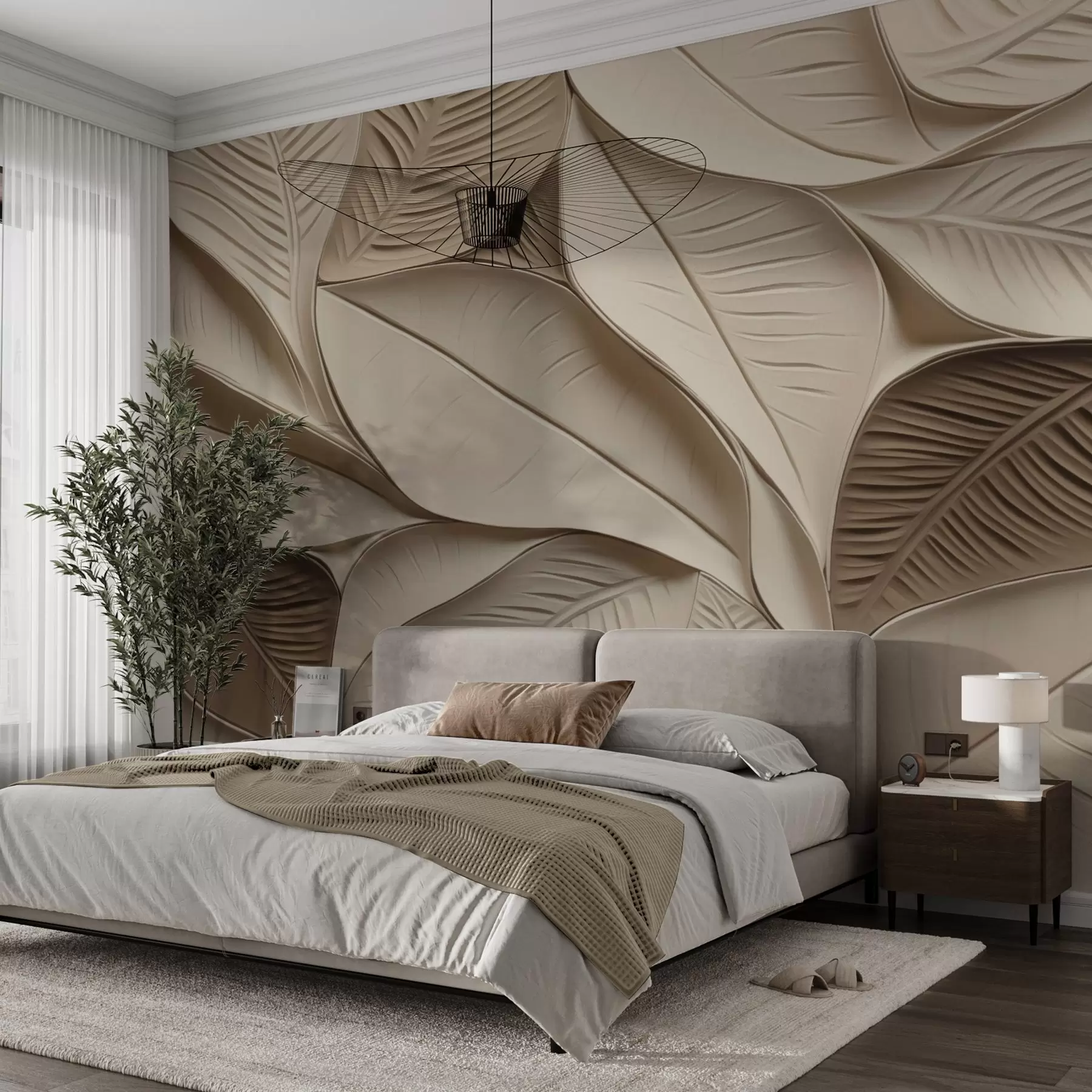 wall murals Апстрактни листови са венама w05209