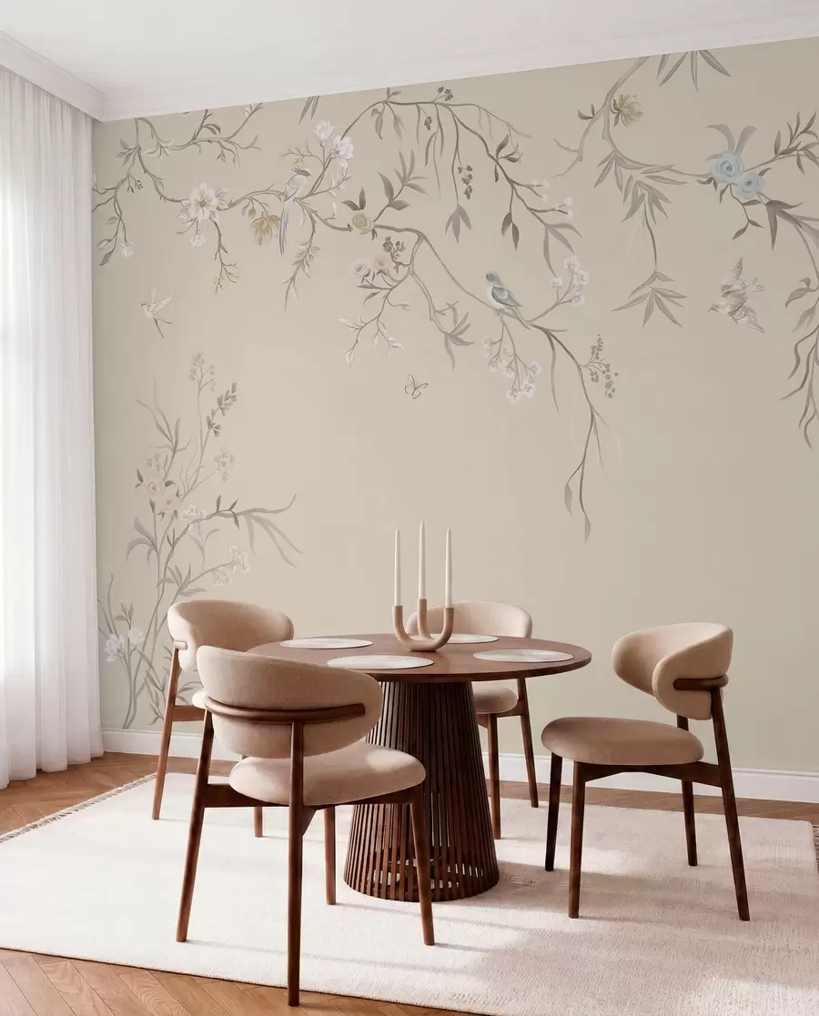 wall murals Grane i ptice na pijesku w05127v2