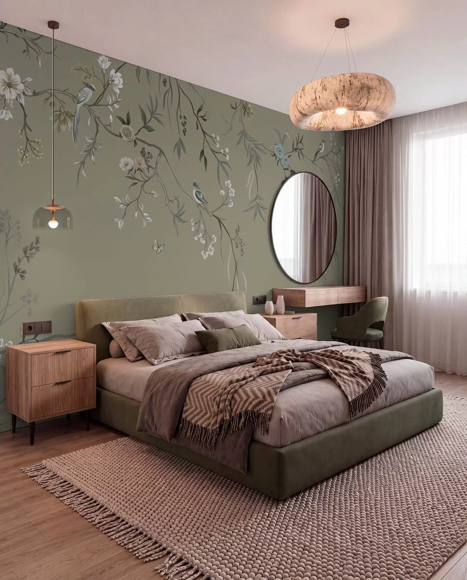 wall murals Grane i ptice — Kaki w05127v4