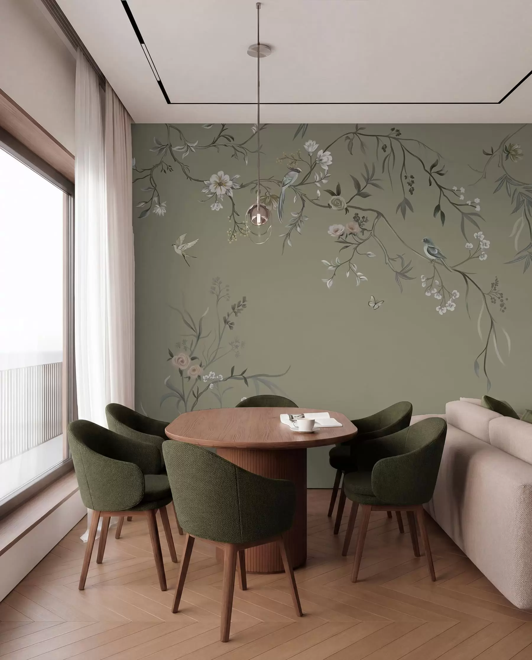 wall murals Grane i ptice — Kaki w05127v4