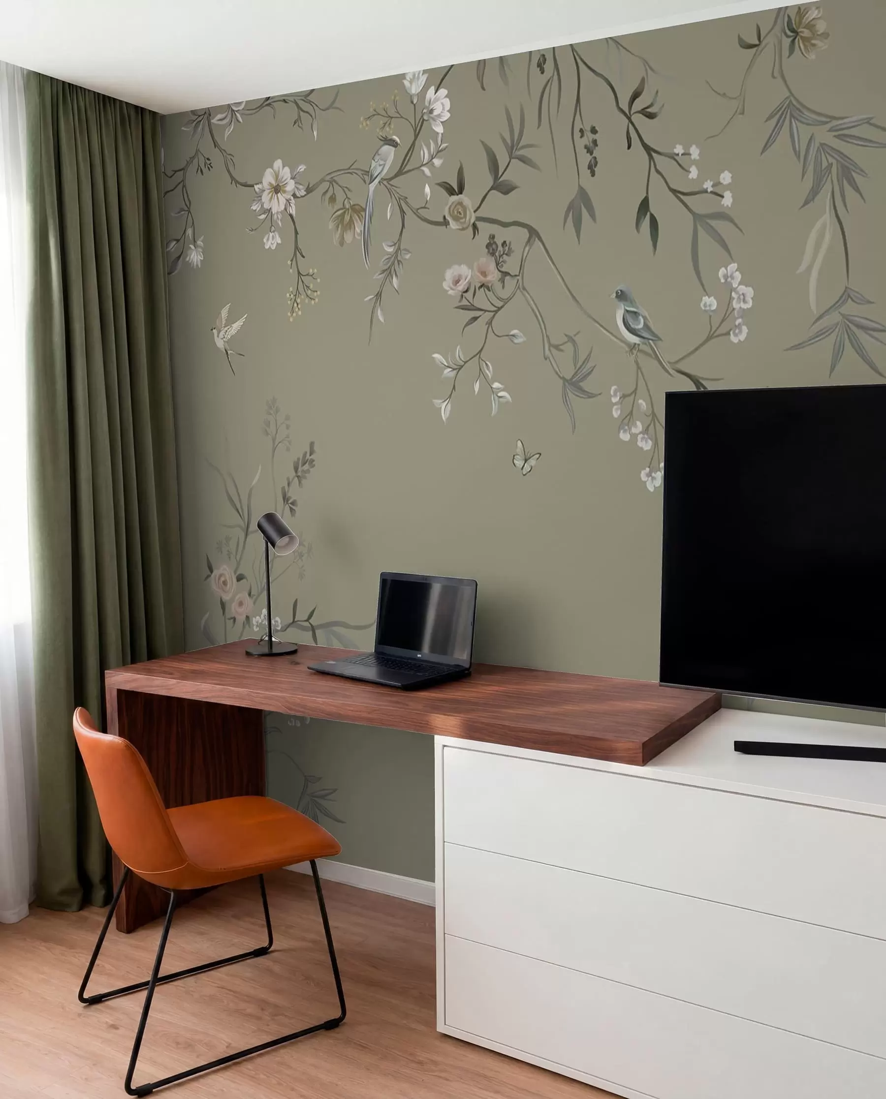 wall murals Grane i ptice — Kaki w05127v4