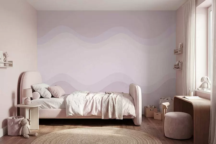 wall murals Апстрактни таласи у нежно ружичастој палети w05132