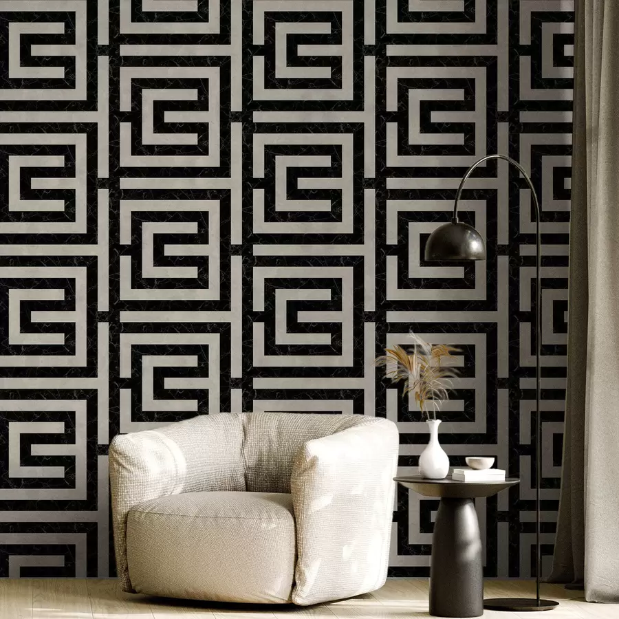 wall murals Понављајући геометријски узорак са мотивима квадратних линија w05134