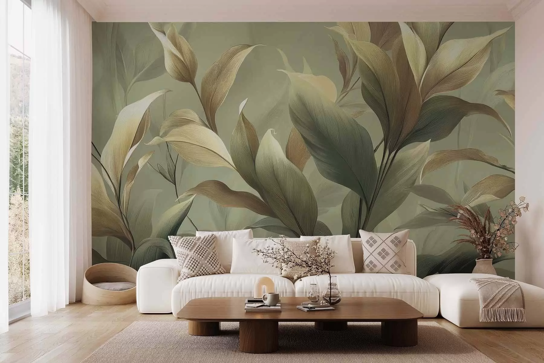 wall murals Велики тропски листови w09688