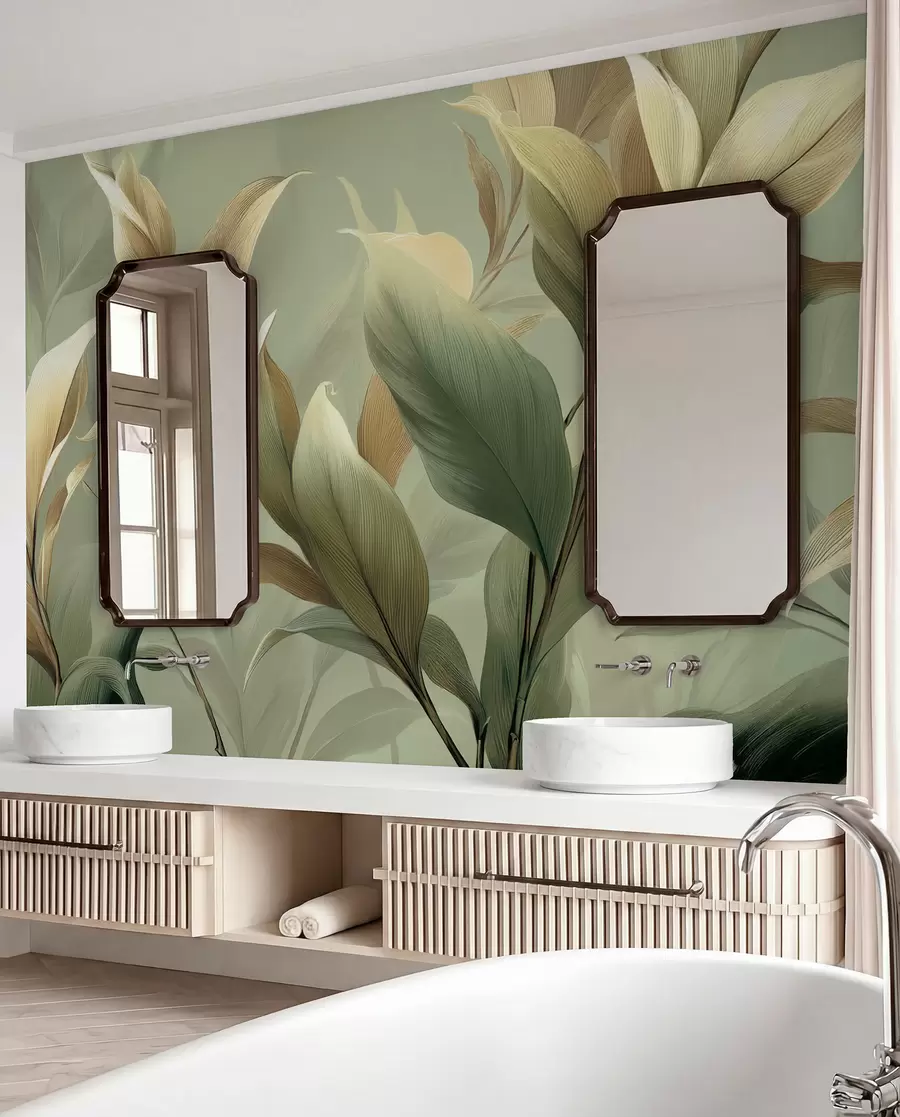 wall murals Велики тропски листови w09688