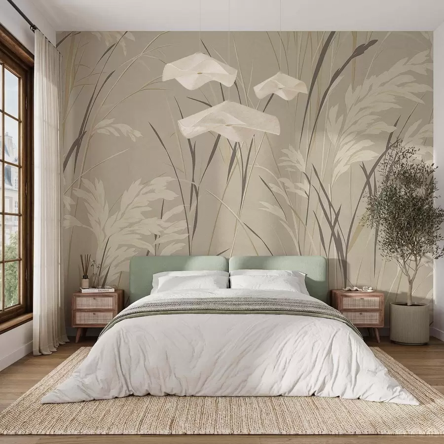 wall murals Танке стабљике дивљег цвећа w09696
