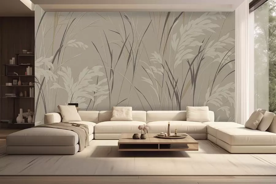 wall murals Танке стабљике дивљег цвећа w09696
