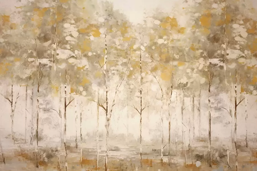 wall murals Стилизована шума са витким дрвећем у топлим тоновима w05221