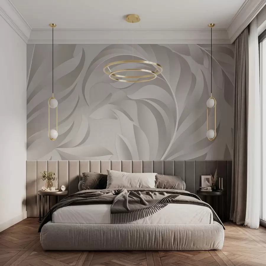 wall murals велико текстурирано перје у седефастим нијансама w05231v2