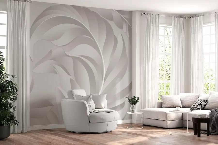 wall murals велико текстурирано перје у седефастим нијансама w05231v2