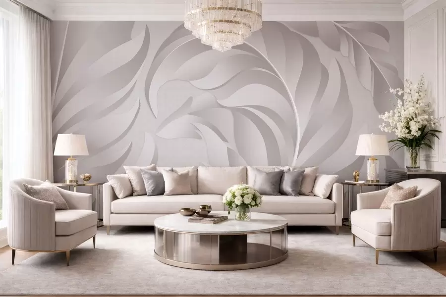 wall murals велико текстурирано перје у седефастим нијансама w05231v2