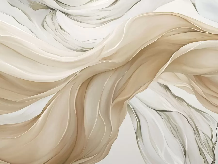 wall murals Таласи од лепршаве беж тканине w05152