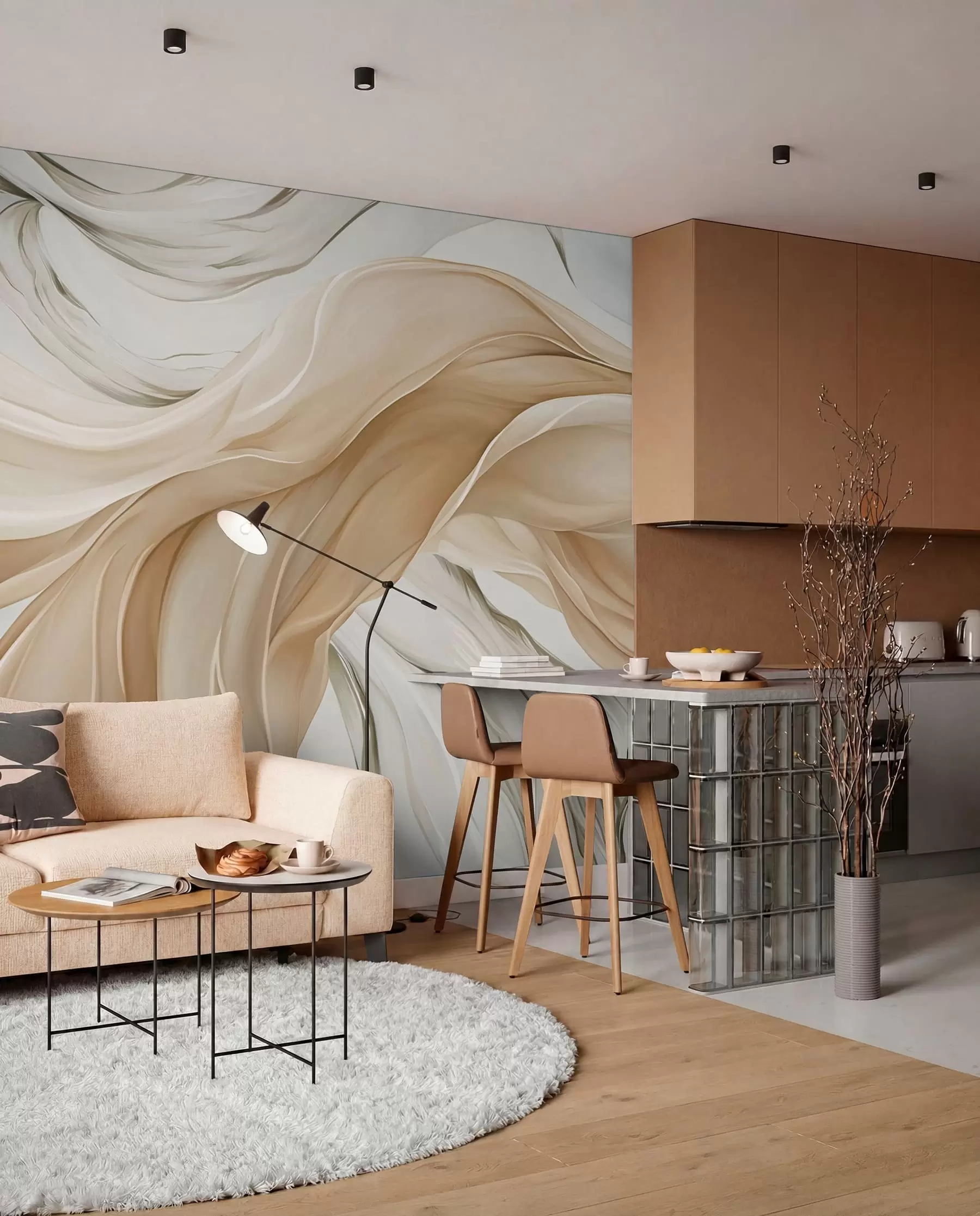 wall murals Nabori u krem i pješčanoj w05152
