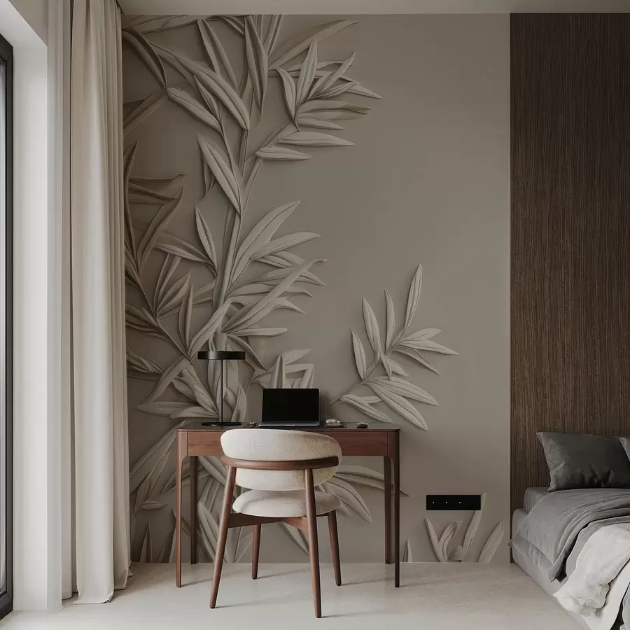 wall murals Имитација барељефног лишћа w05244