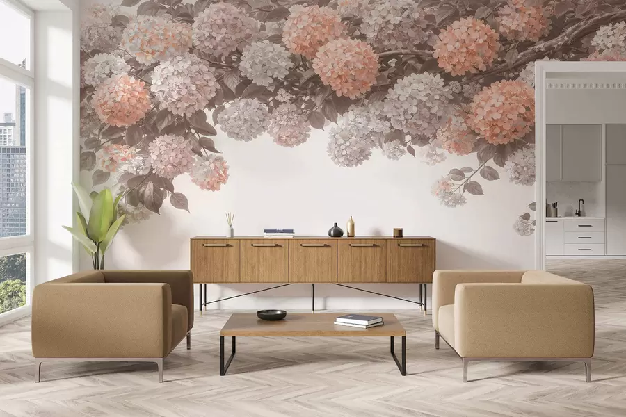 wall murals Осликане хортензије висе w05250v1