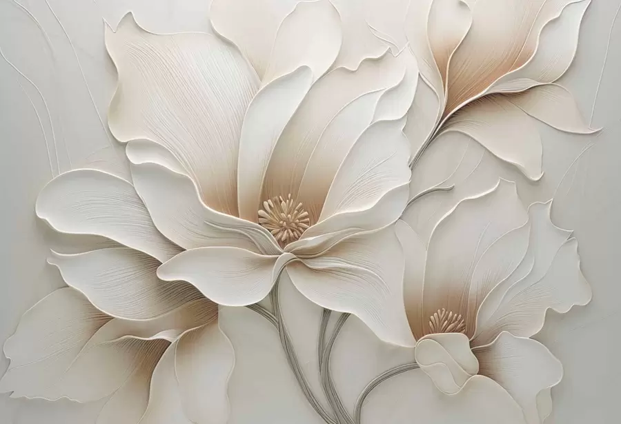 wall murals Крупни план рељефног беж цветног рељефа w05269