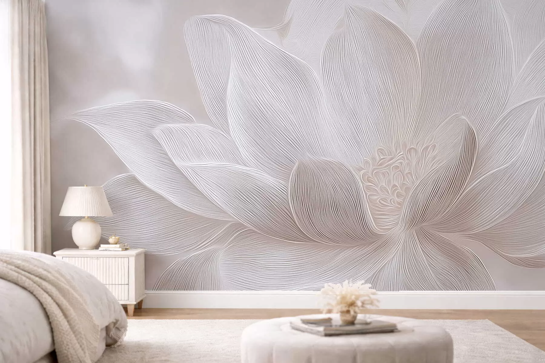 wall murals Апстрактни текући таласи у светлим беж тоновима w05266
