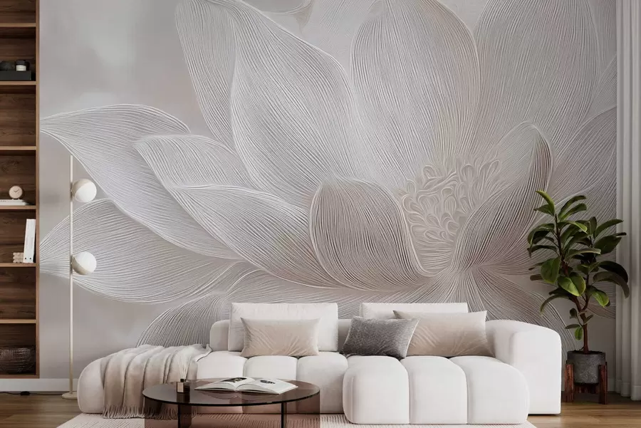 wall murals Апстрактни текући таласи у светлим беж тоновима w05266