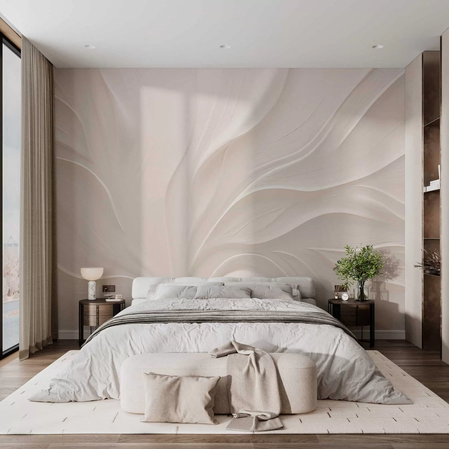 wall murals Нежни провидни листови на грани w05267