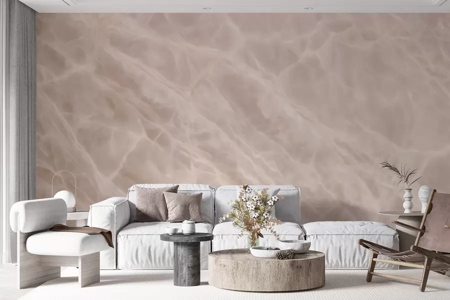 wall murals Елегантно апстрактно уметничко дело у беж палети са имитацијом мермера w09684