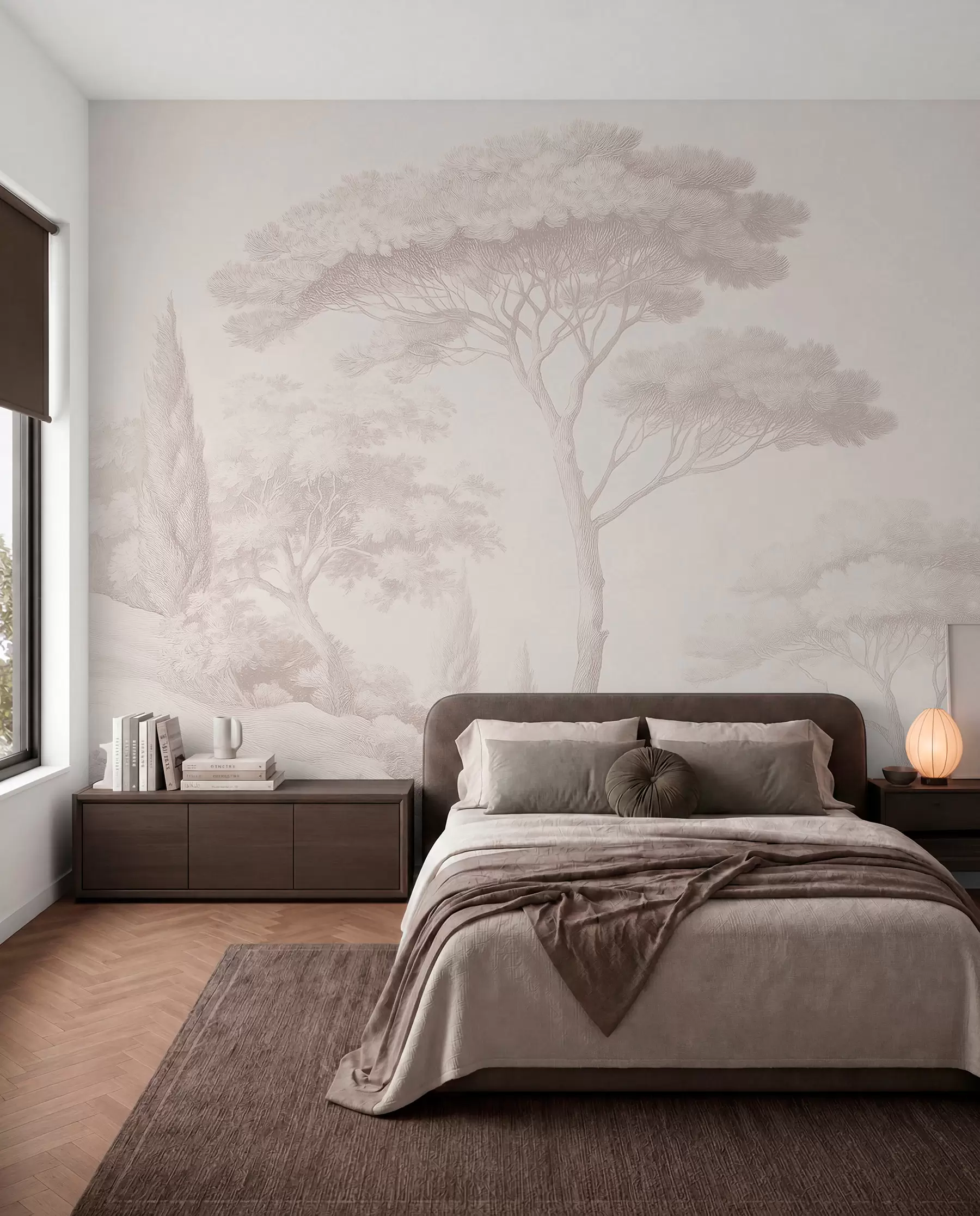 wall murals Šuma u krem tonovima w09685